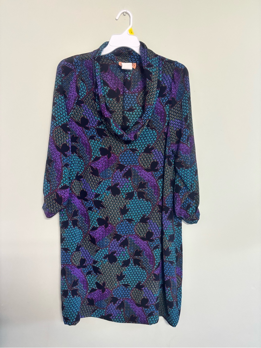 Vintage Liz Moody Abstract Floral Print Dress
